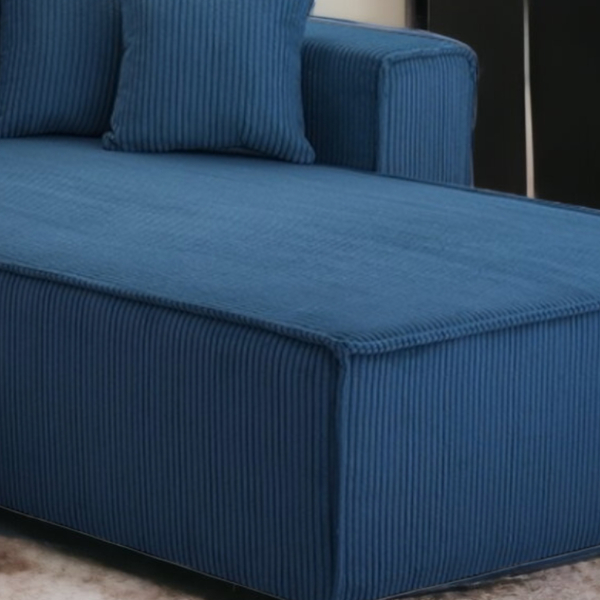 Bild 3 von Wohnlandschaft Ecksofa Dark Blue Genf Cord XL mit Bett Kopfteilverstellung Bett Sofa Schlafsofa Otto