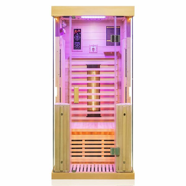 Bild 2 von Dewello Infrarotkabine KINGSTON 90cm x 90cm inkl. Vollspektrumstrahler, Bodenstrahler