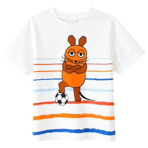 Die Maus T-Shirt mit großem Print WEISS