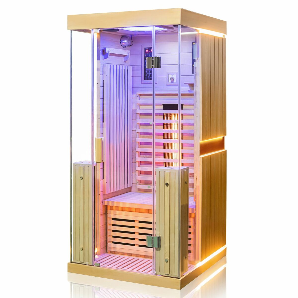 Bild 1 von Dewello Infrarotkabine KINGSTON 90cm x 90cm inkl. Vollspektrumstrahler, Bodenstrahler