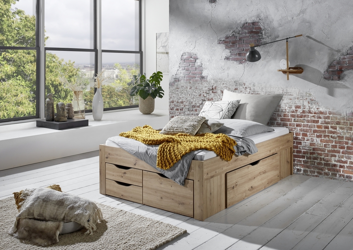 Bild 2 von Relita Stauraumbett Noah 140 x 200 cm, mit Rolllattenrost, 5 Bettschubladen und Federkernmatratze, A