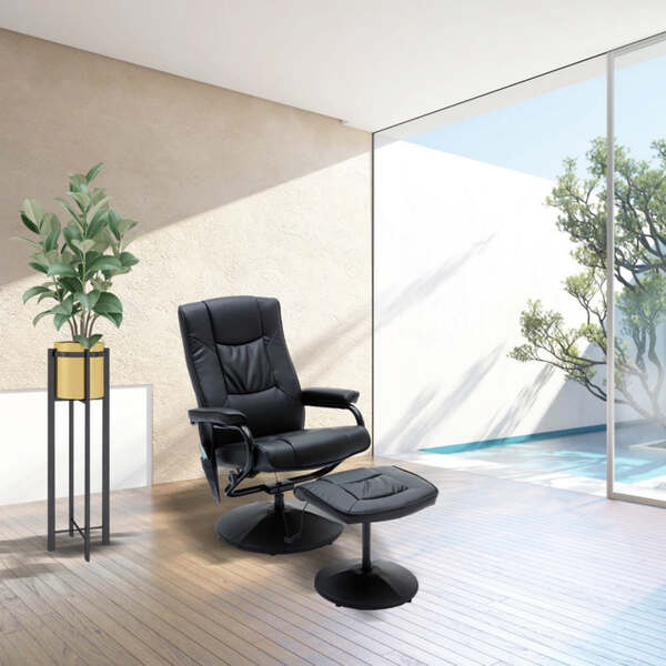 Bild 2 von Happy Home Massagesessel Relaxsessel mit Heizfunktion & Fußhocker grau