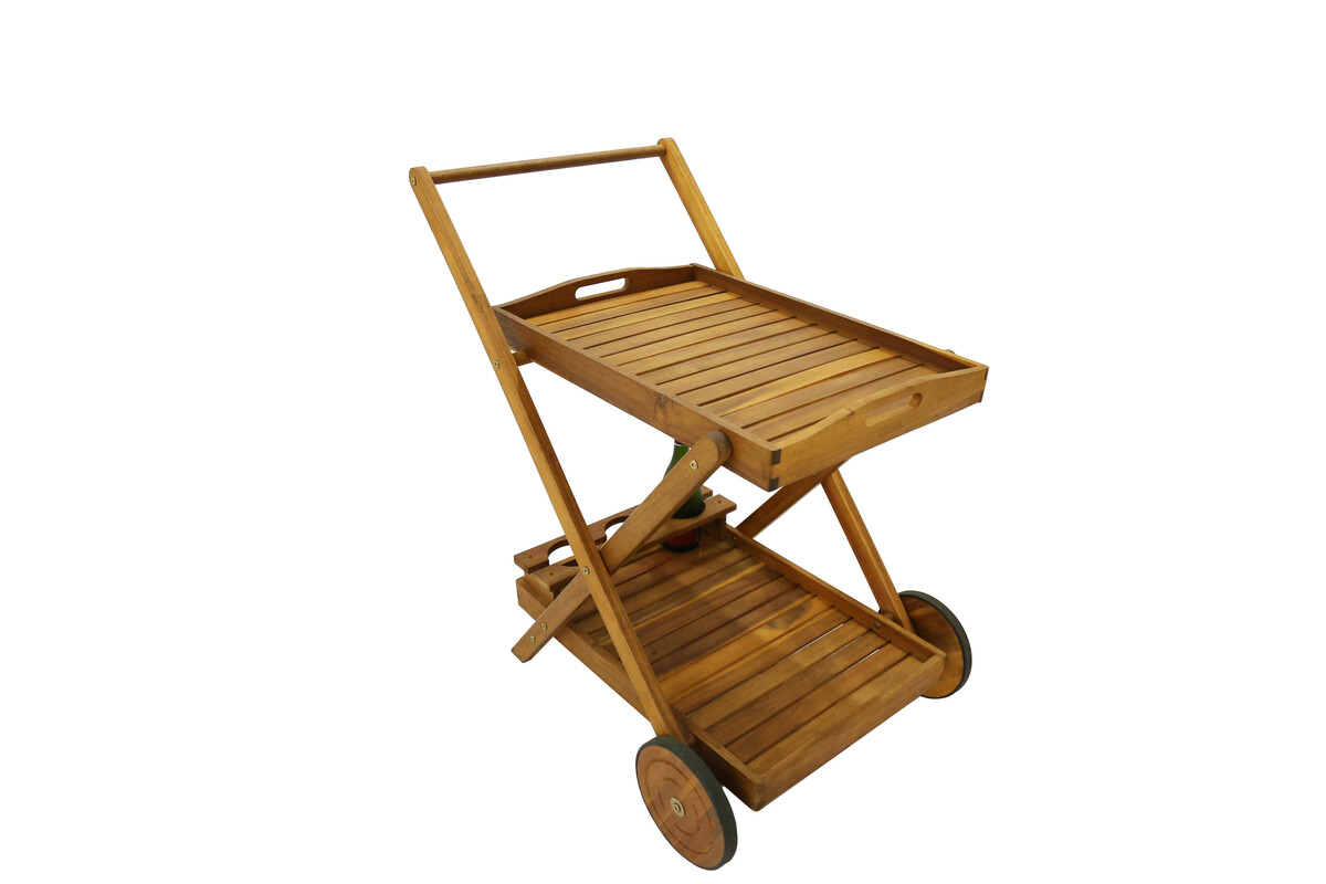 Bild 1 von HC Garten & Freizeit faltbare Servierwagen mit Rollen Akazienholz geölt
