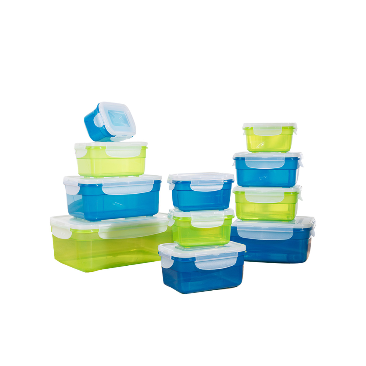 Bild 2 von CLICK N STORE Frischhalte-dosen XXL 22 tlg. lime & blau translucent
