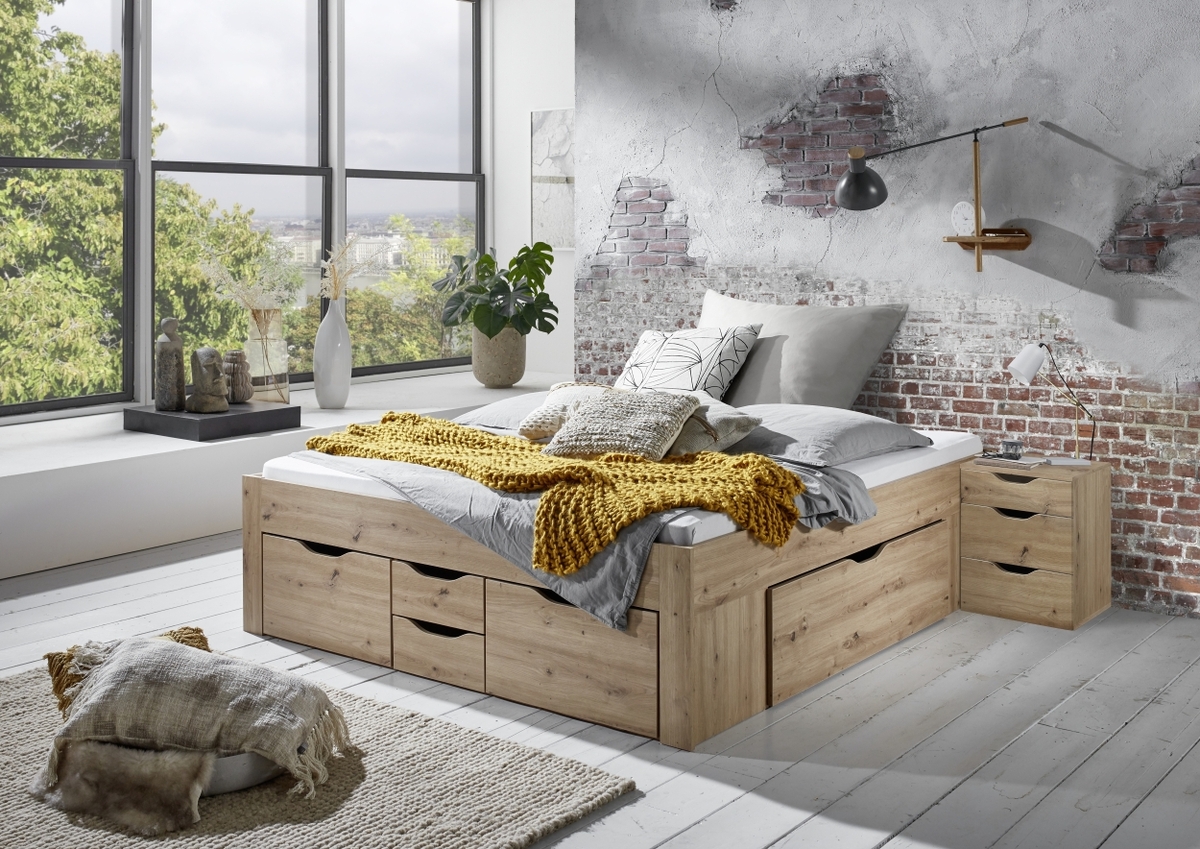 Bild 2 von Relita Stauraumbett Noah 180 x 200 cm, mit Rolllattenrost, 6 Bettschubladen und 2 Federkernmatratzen