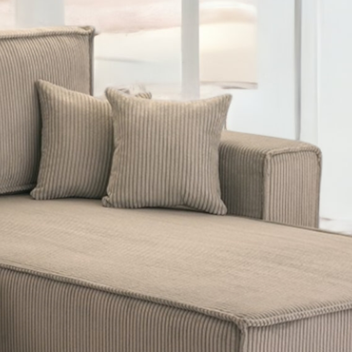 Bild 4 von Wohnlandschaft Ecksofa Genf Cord XL mit Bett Kopfteilverstellung Bett Sofa Schlafsofa Ottomane recht