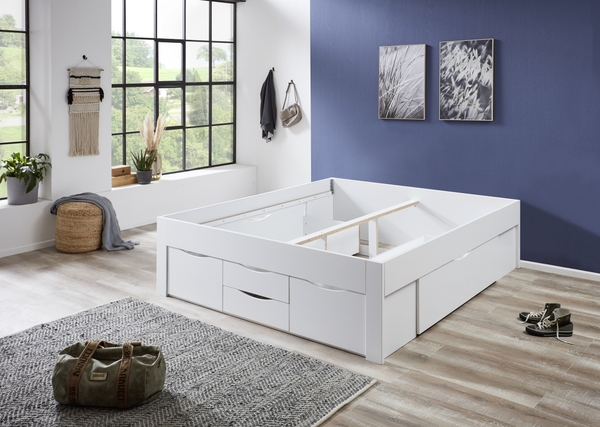 Bild 4 von Relita Stauraumbett Noah 180 x 200 cm, ohne Lattenrost mit 6 Bettschubladen, Ausf. Weiß Dekor