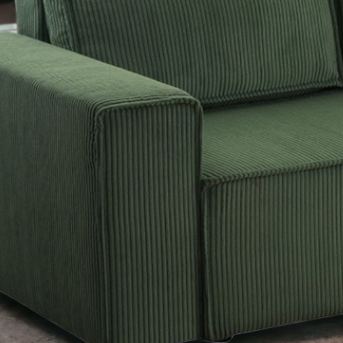 Bild 2 von Wohnlandschaft Ecksofa Dark Green Genf Cord XL mit Bett Kopfteilverstellung Bett Sofa Schlafsofa Ott