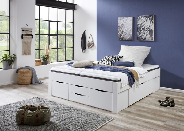 Bild 3 von Relita Stauraumbett Noah 180 x 200 cm, ohne Lattenrost mit 6 Bettschubladen, Ausf. Weiß Dekor