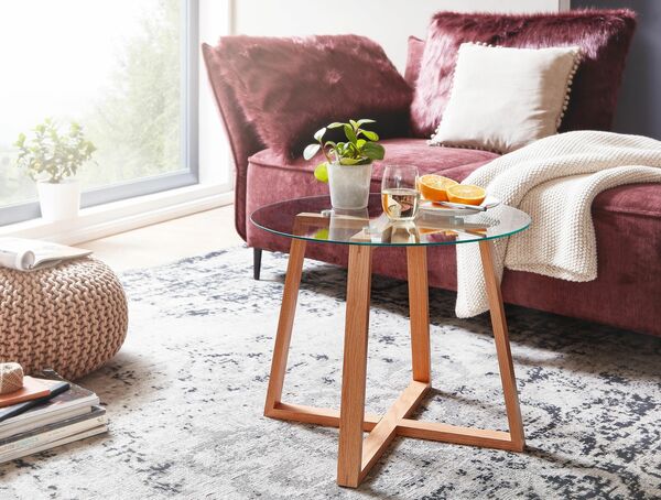 Bild 3 von Couchtisch 58x58x47 cm Massivholz / Glas