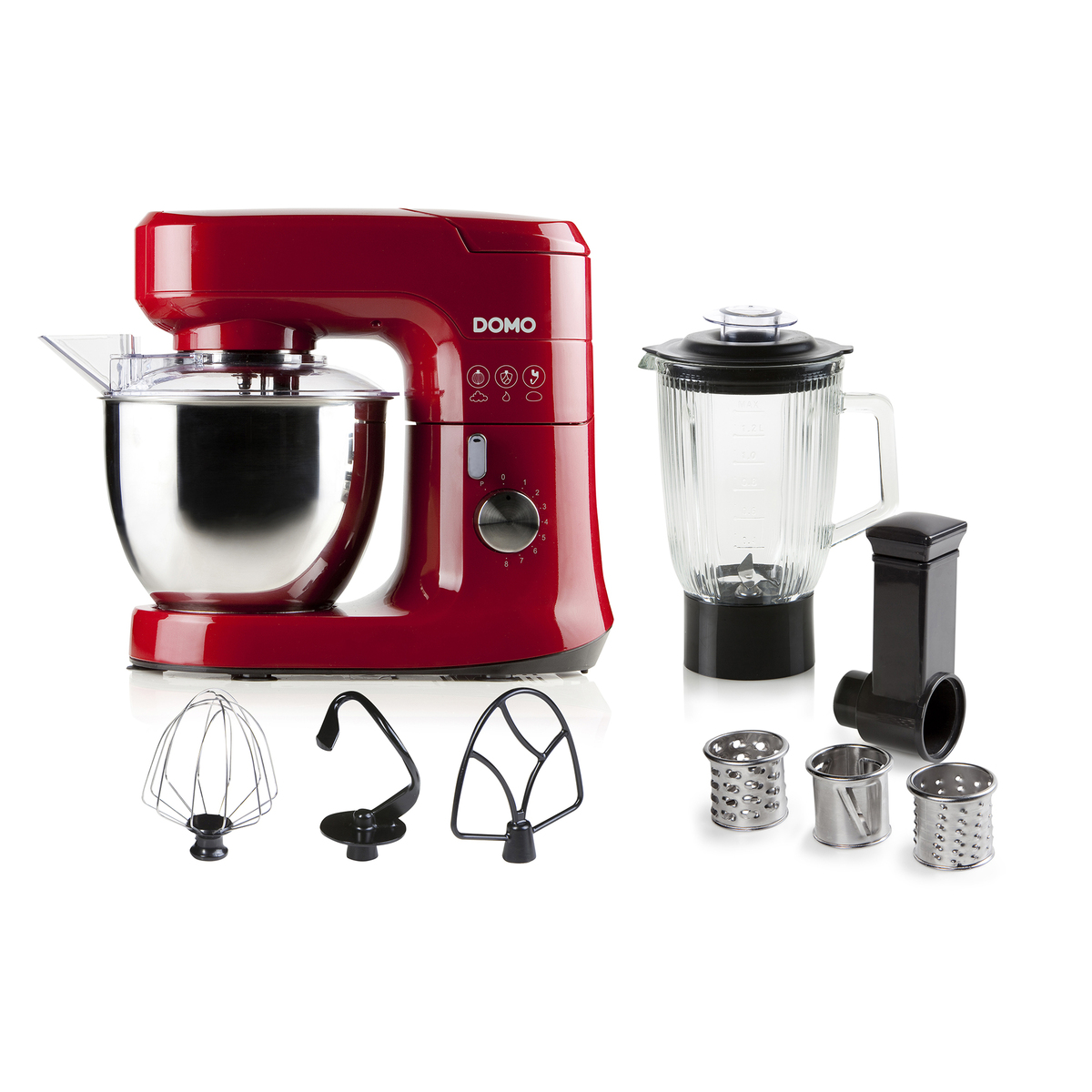 Bild 4 von DOMO Küchenmaschine DO9145KR Rot