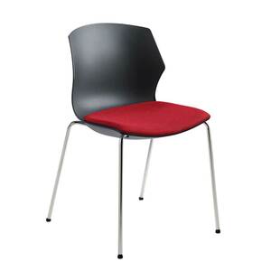 Stuhl in Anthrazit und Rot Kunststoff