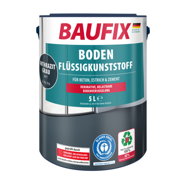 Bild 1 von BAUFIX Boden-Flüssigkunststoff 5 l,  anthrazitgrau 2er Set