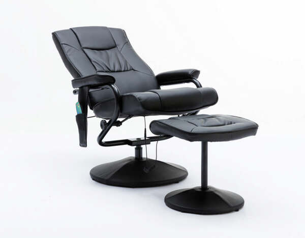 Bild 3 von Happy Home Massagesessel Relaxsessel mit Heizfunktion & Fußhocker grau