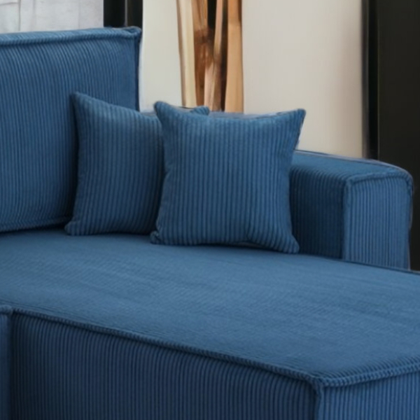 Bild 4 von Wohnlandschaft Ecksofa Dark Blue Genf Cord XL mit Bett Kopfteilverstellung Bett Sofa Schlafsofa Otto