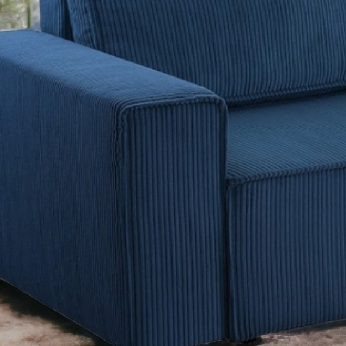 Bild 2 von Wohnlandschaft Ecksofa Dark Blue Genf Cord XL mit Bett Kopfteilverstellung Bett Sofa Schlafsofa Otto