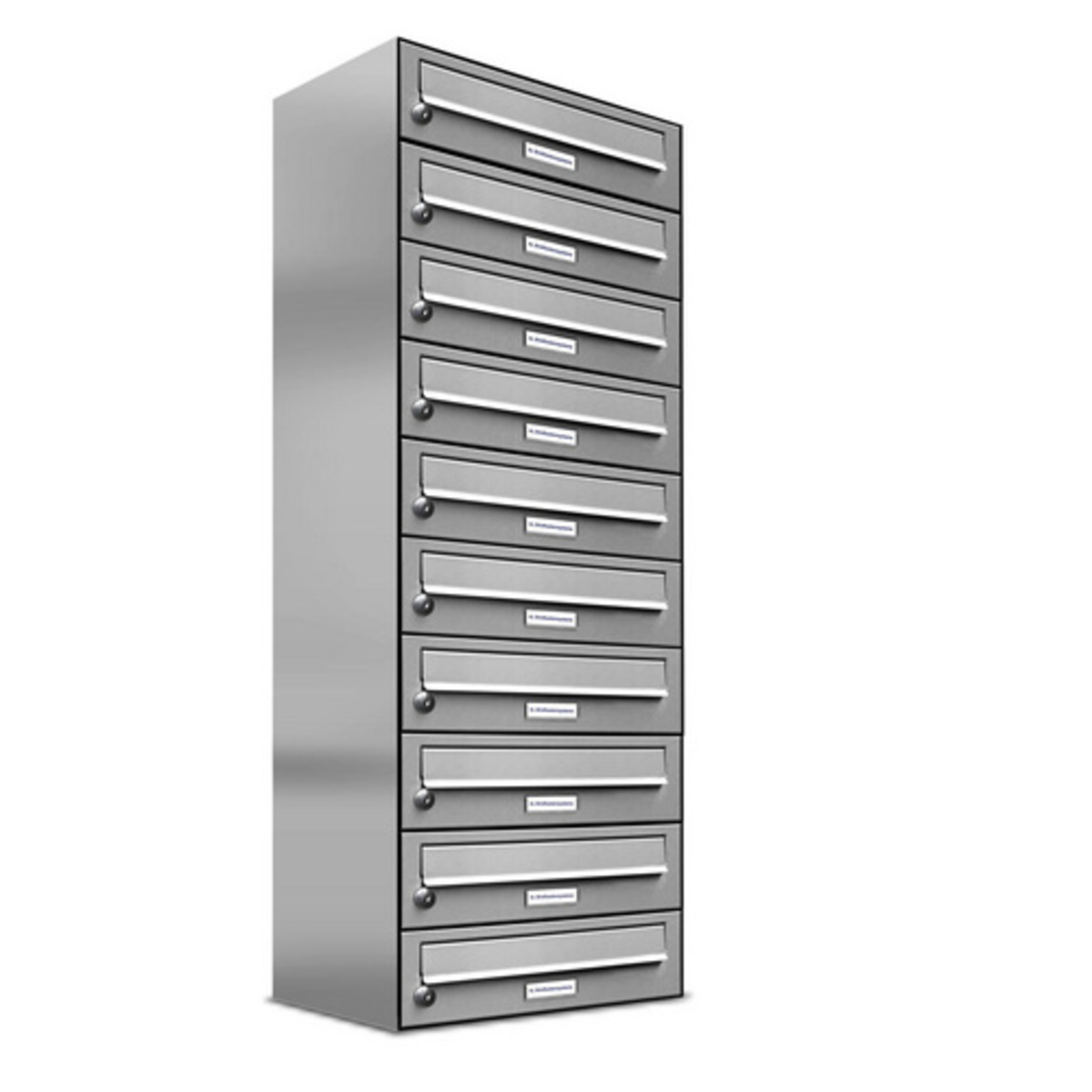 Bild 1 von AL BRIEFKASTENSYSTEME Briefkasten »Premium«, (BxH): 38.5 x 115cm, Anzahl Schlitze: 10, Aufputzmontage - grau