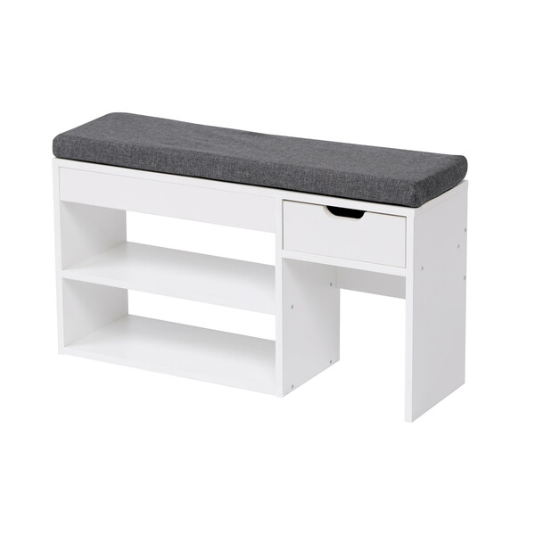 Bild 2 von Happy Home Sitzbank mit Sitzkissen, 1 Schublade & 2 Ablagefächer HFH25-HOL Holz