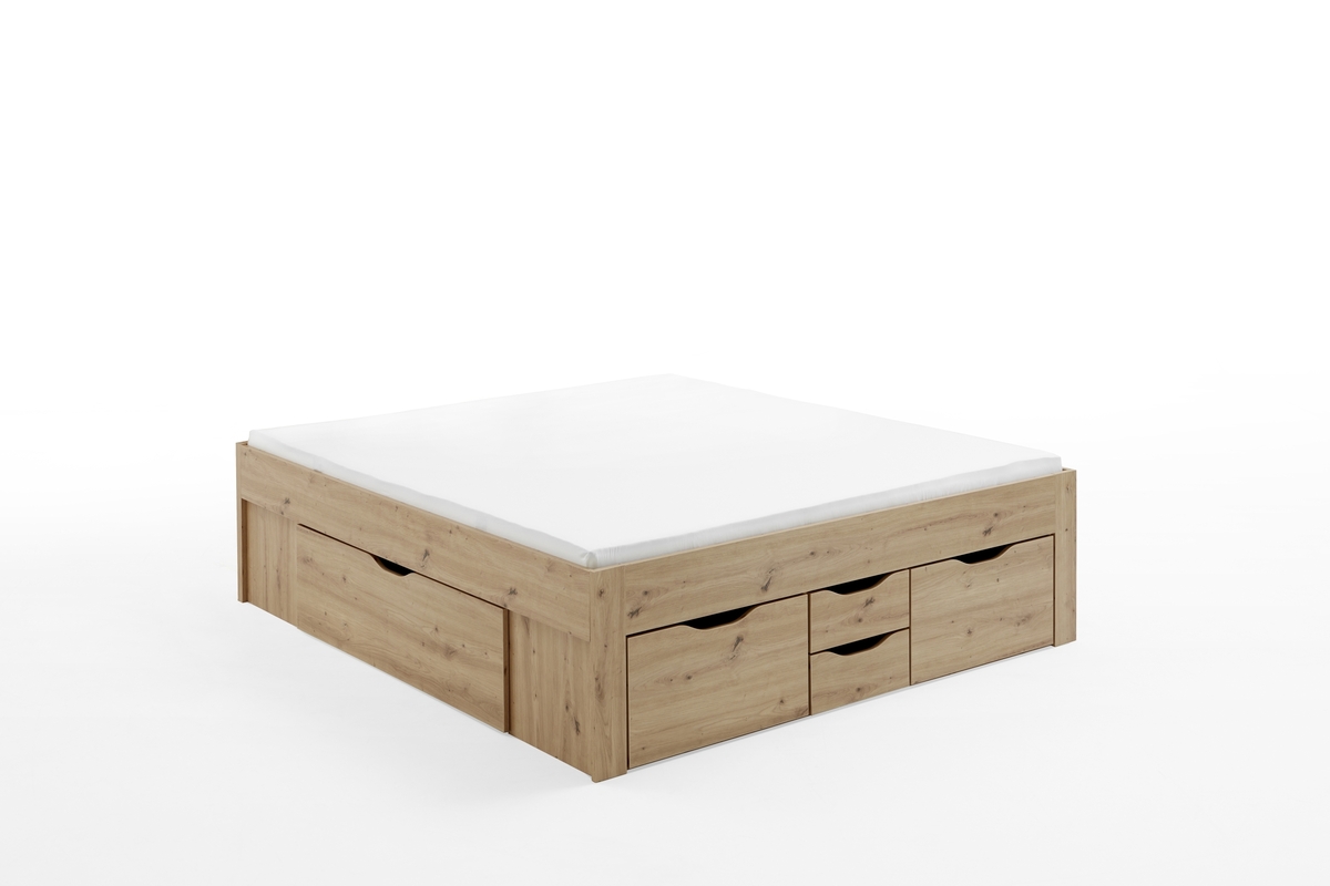 Bild 4 von Relita Stauraumbett Noah 180 x 200 cm, mit Rolllattenrost mit 6 Bettschubladen, Ausf. Eiche Artisan