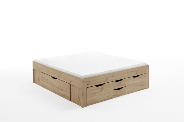 Bild 4 von Relita Stauraumbett Noah 180 x 200 cm, mit Rolllattenrost mit 6 Bettschubladen, Ausf. Eiche Artisan