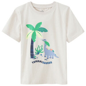 Jungen T-Shirt mit Dino-Print BEIGE