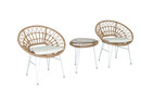 Bild 3 von Happy Home 3 tlg. Casual Set HGS38-BEI helles Rattan mit Sitzkissen in beige