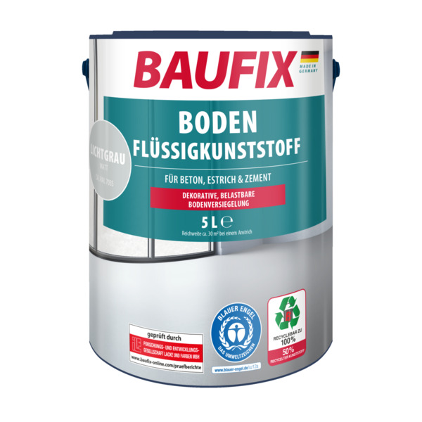 Bild 1 von BAUFIX Boden-Flüssigkunststoff 5 l,  Lichtgrau - 2er Set