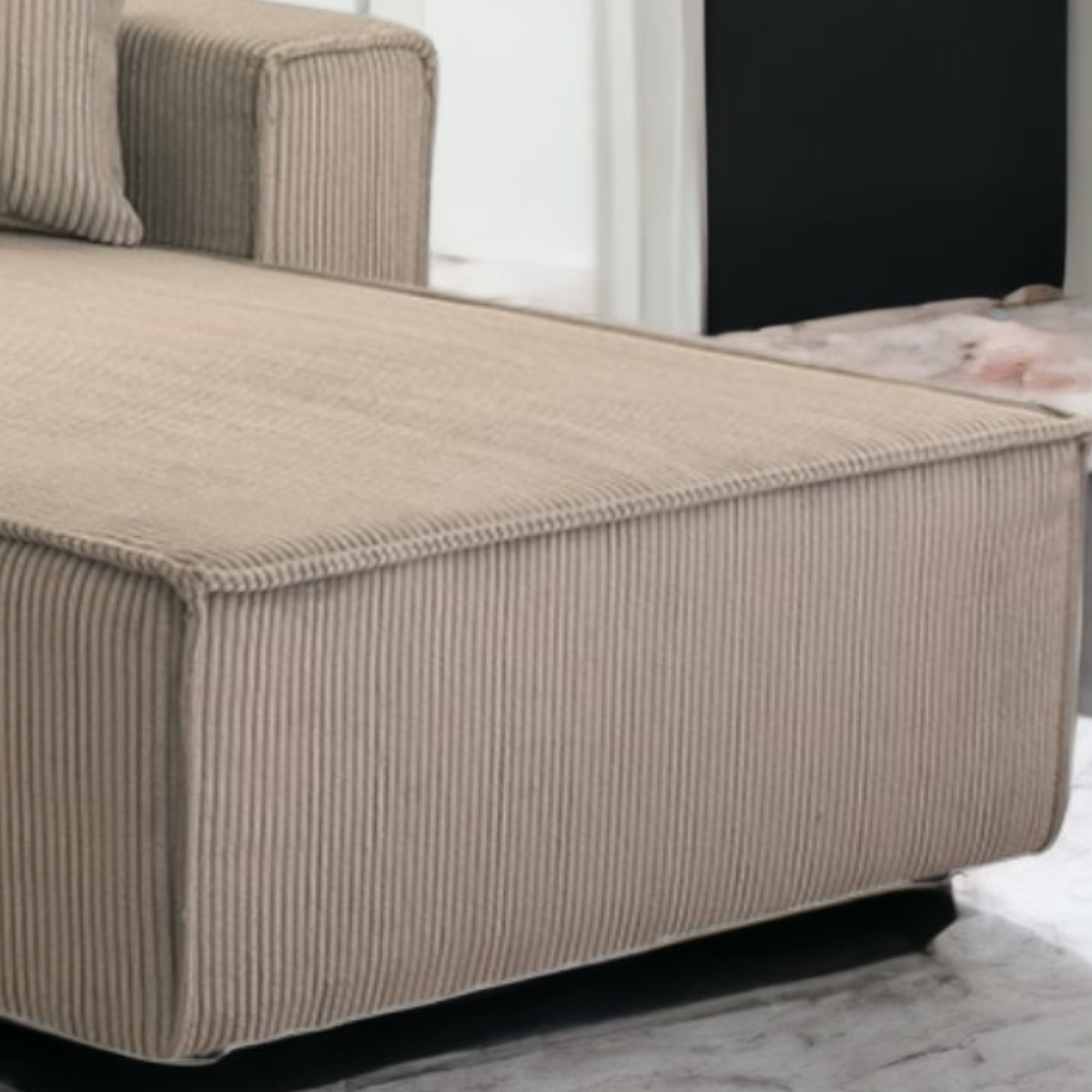 Bild 3 von Wohnlandschaft Ecksofa Genf Cord XL mit Bett Kopfteilverstellung Bett Sofa Schlafsofa Ottomane recht