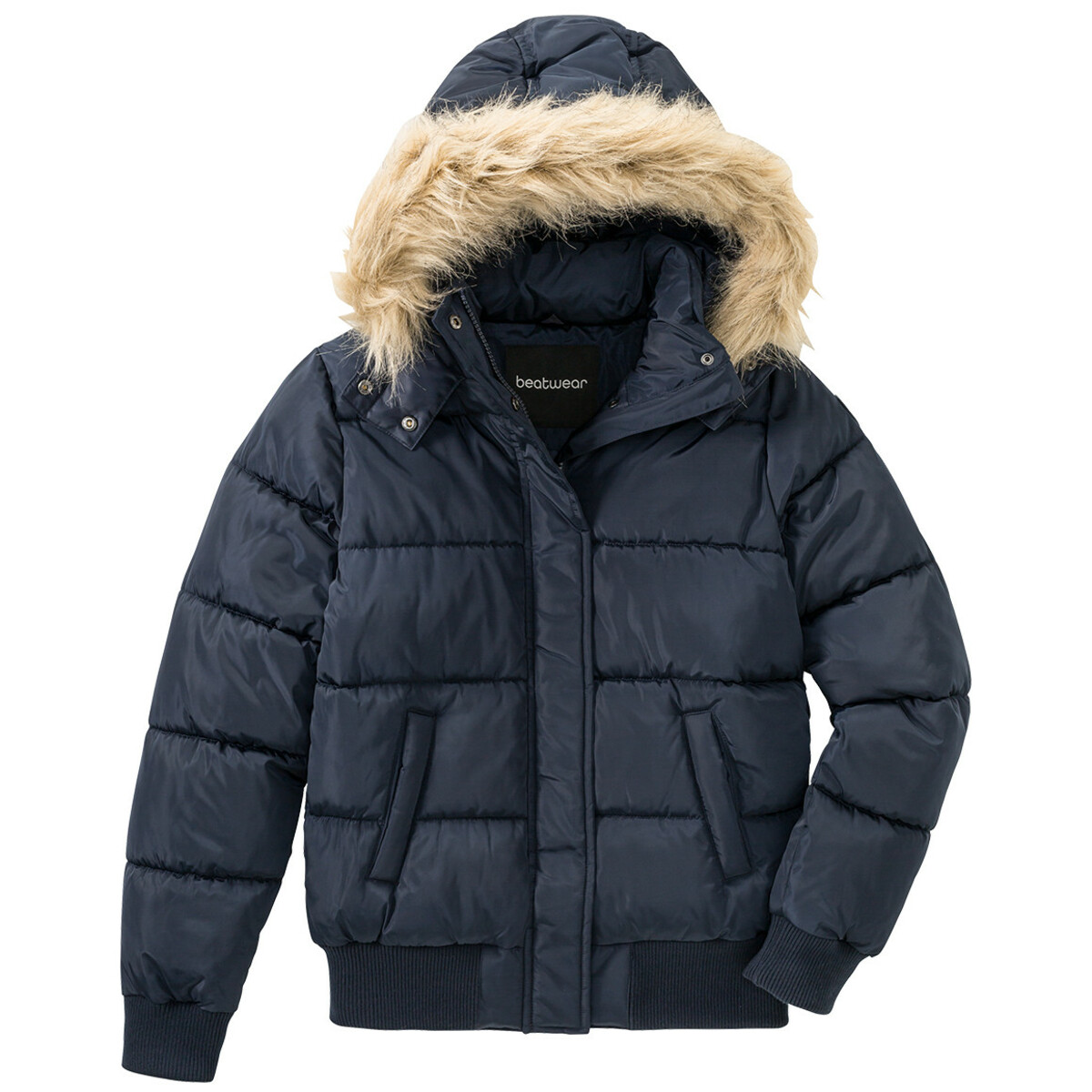 Bild 1 von Mädchen Steppjacke mit Fellimitat DUNKELBLAU