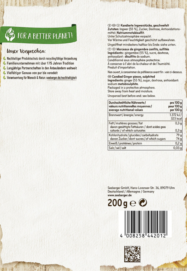 Bild 2 von Seeberger Kandierte Ingwerstücke