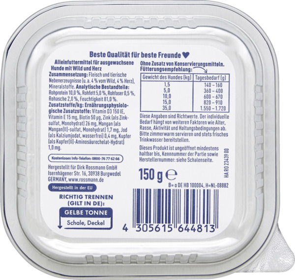 Bild 2 von Winston Schlemmer-Menü mit Wild und Herz 0.26 EUR/100 g (22 x 150.00g)