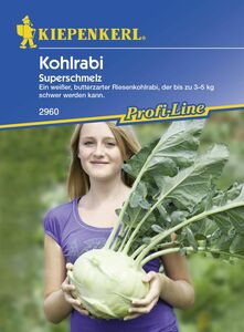 Kiepenkerl Kohlrabi Superschmelz
, 
Brassica oleracea var. gongylodes, Inhalt: ca. 60 Pflanzen