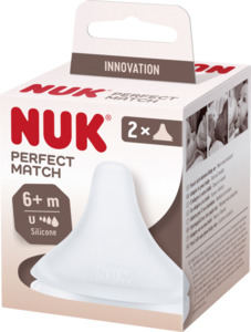 NUK Perfect Match Ersatz-Trinksauger, mit besonders weichem Silikon, BPA frei, Größe U, ab 6 Monate,
