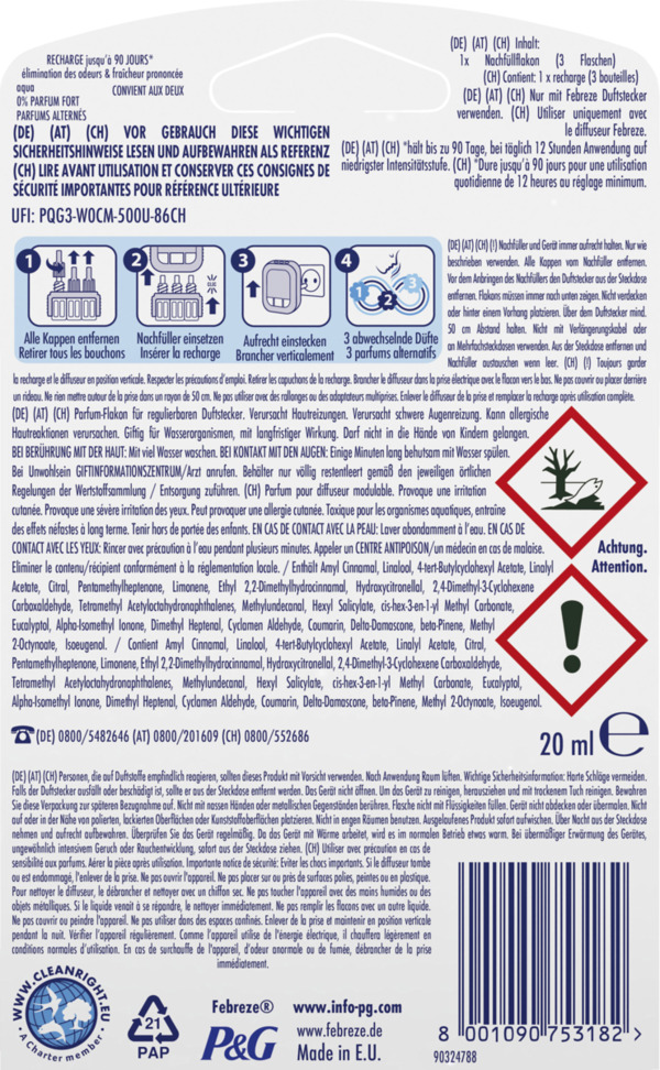 Bild 2 von febreze 3Volution Zero% Aqua Nachfüllflakon