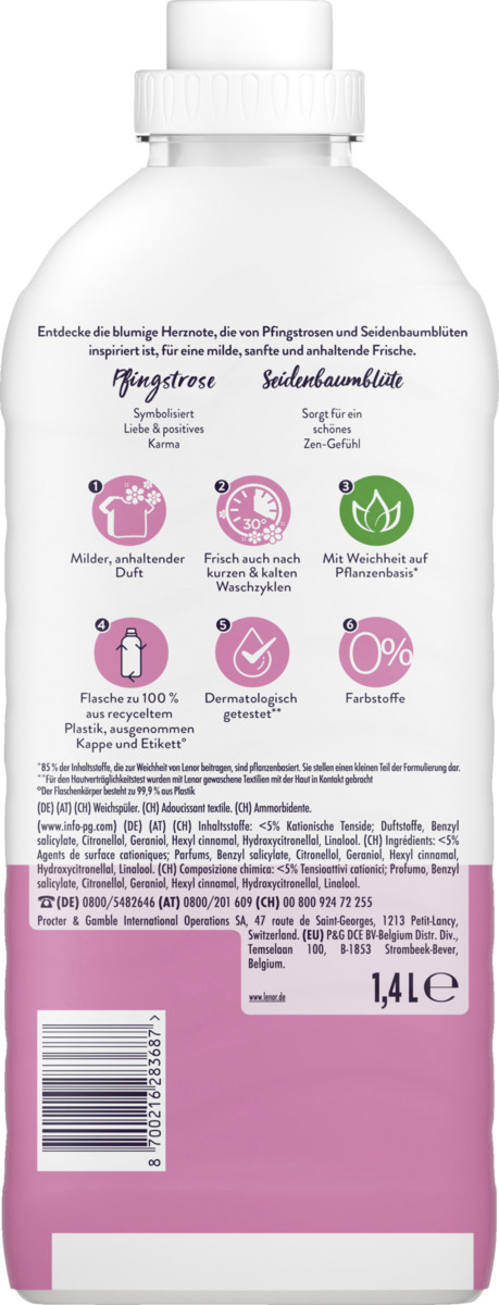 Bild 4 von Lenor Weichspüler Seidenbaumblüte & Pfingstrose Flasche 56WL