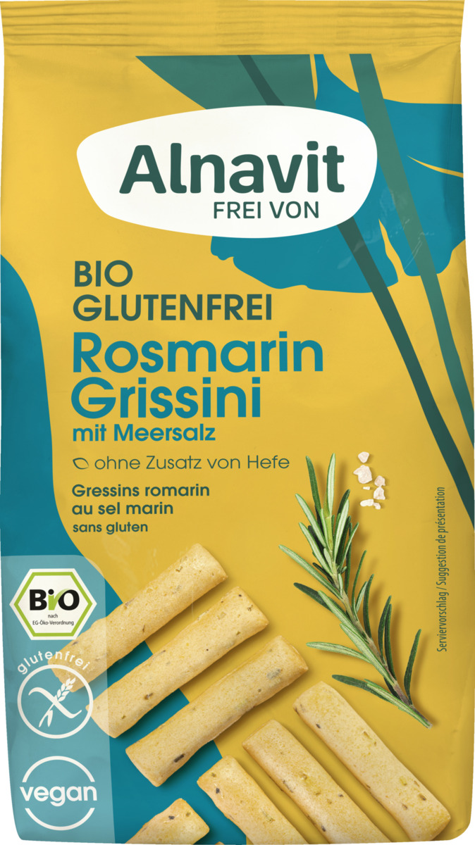 Bild 1 von Alnavit Bio Rossmarin Grissini mit Meersalz