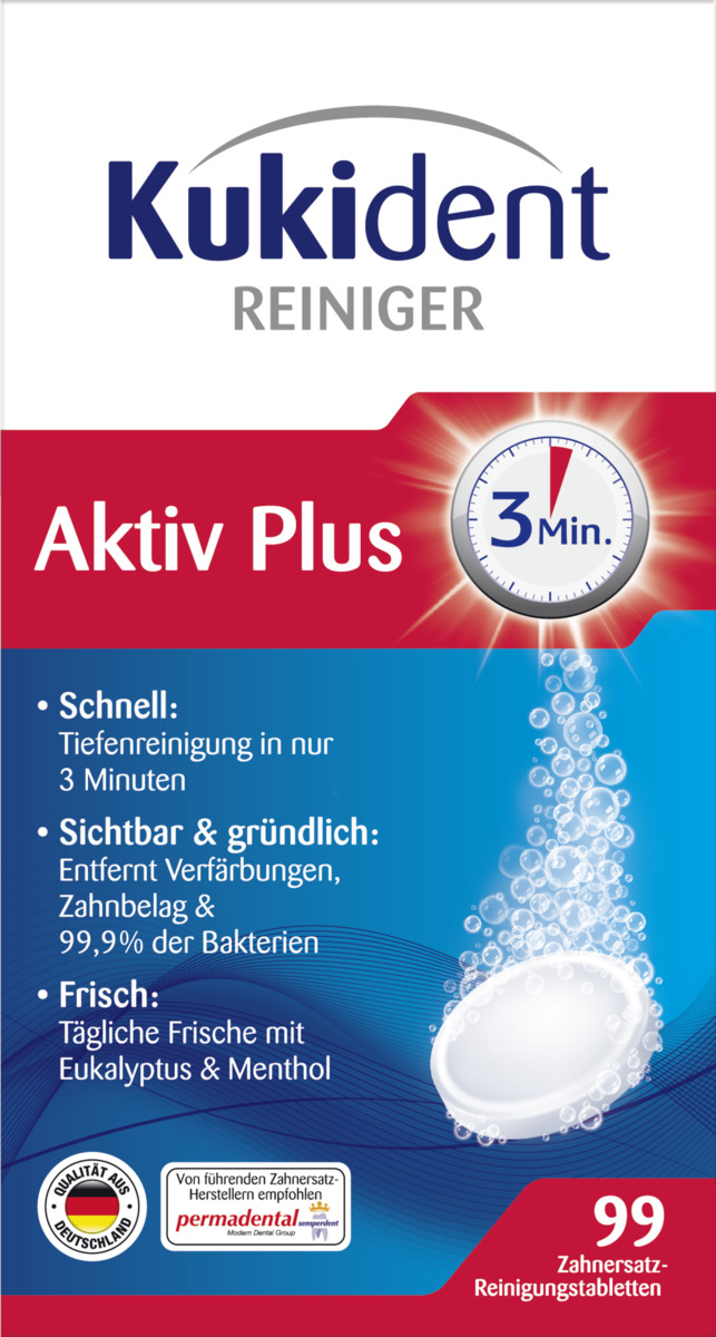 Bild 1 von Kukident Aktiv Plus Reiniger Gebissreiniger-Tabs