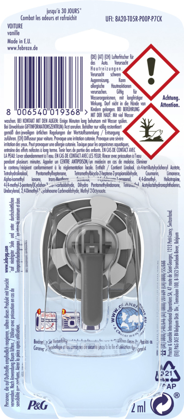 Bild 2 von febreze Auto Lufterfrischer CAR Vanille