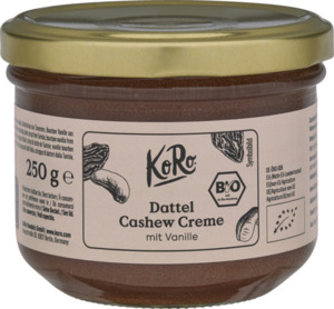 KoRo Bio Dattel Cashew Creme mit Vanille