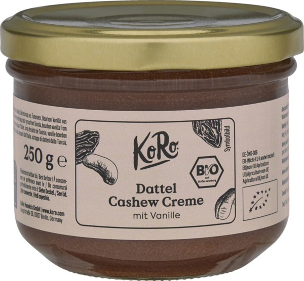 Bild 1 von KoRo Bio Dattel Cashew Creme mit Vanille