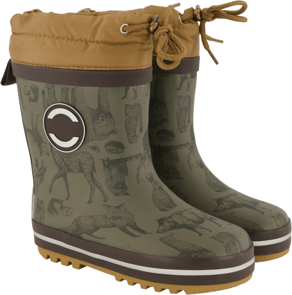 Bild 1 von Mikk-Line Gummistiefel gefüttert & mit Tier-Muster, grün, Gr. 24/25