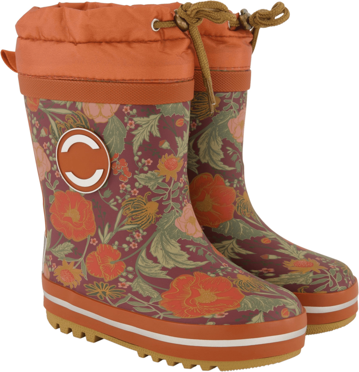 Bild 1 von Mikk-Line Gummistiefel gefüttert & mit Blumen-Muster, beere, Gr. 24/25