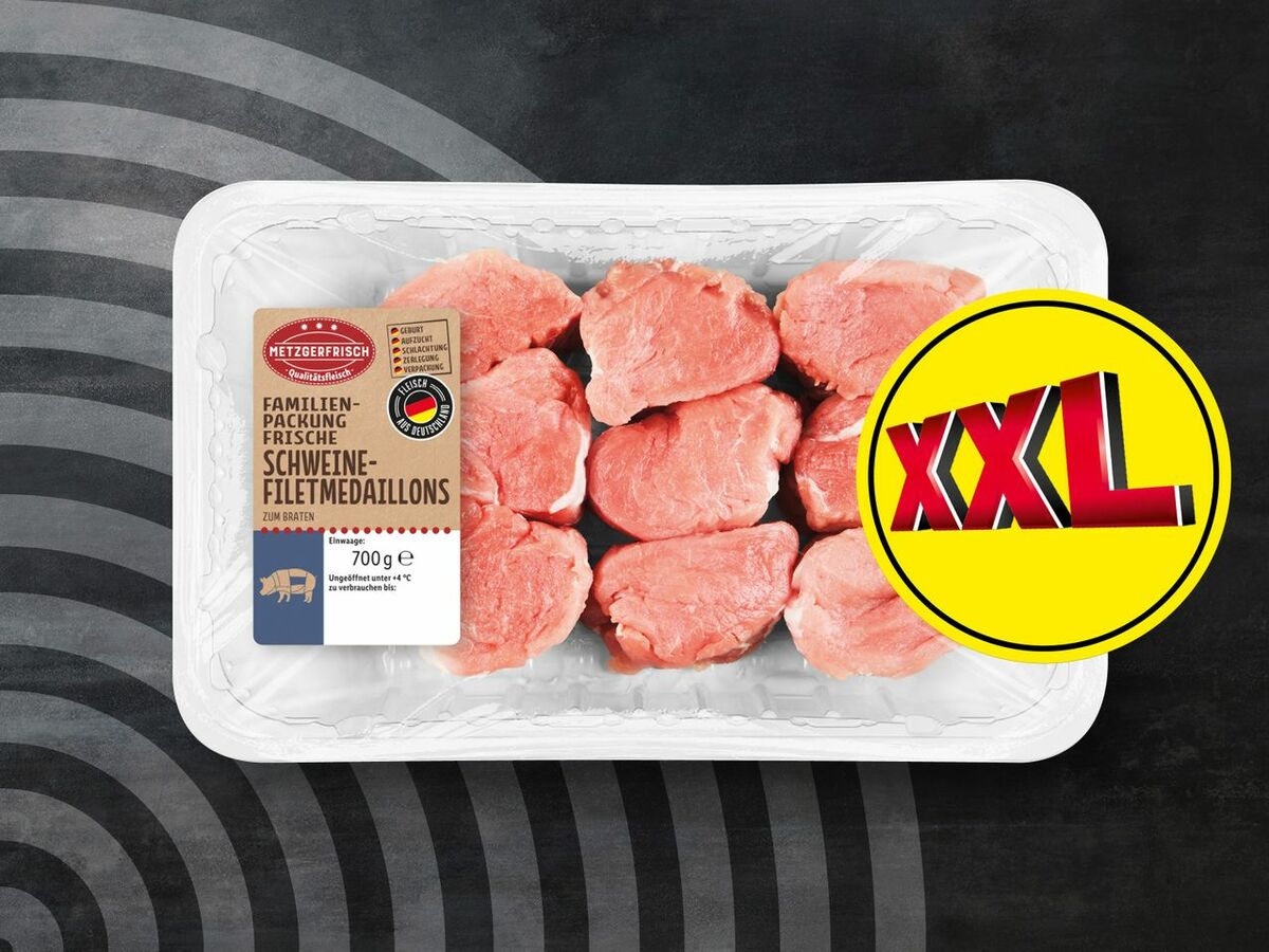Bild 1 von Metzgerfrisch Frische Schweine-Filetmedaillons XXL, 
         700 g