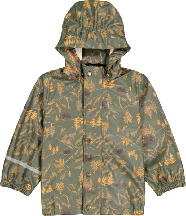 Bild 1 von Mikk-Line Regenjacke mit Wald-Muster, grün, Gr. 86/92