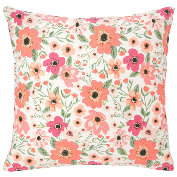 Bild 1 von Kissenhülle mit Blumen-Allover WEISS / PINK / ORANGE