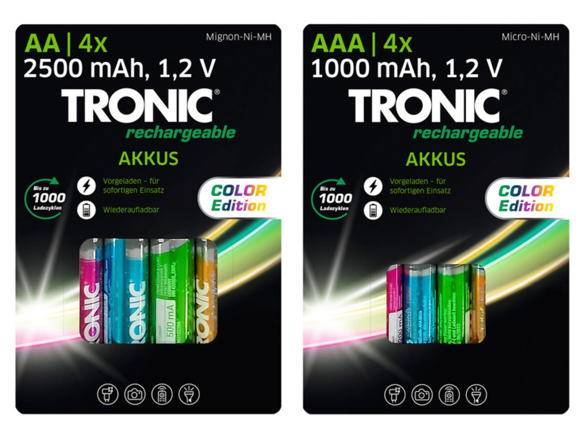 Bild 1 von TRONIC® Ni-MH-Akkus »Ready 2 Use Color«, 4 Stück