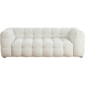 Kare-Design 3-Sitzer-Sofa, Weiß, Textil, Erle, massiv, 240x70x107 cm, Wohnzimmer, Sofas & Couches, Sofas, 3-Sitzer Sofas