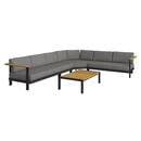 Bild 1 von Amatio Loungegarnitur, Anthrazit, Teak, Holz, Metall, Textil, 5-teilig, Teakholz, massiv, Füllung: Schaumstoff,Polyester, 362x288 cm, Loungemöbel, Loungemöbel-Sets