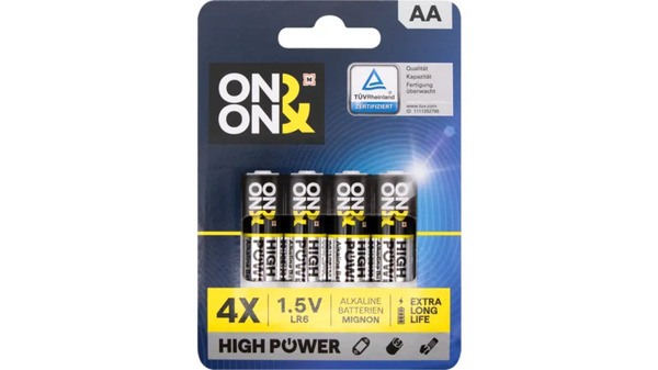 Bild 1 von ON&ON Batterien Mignon AA LR6 1,5V, 4 St