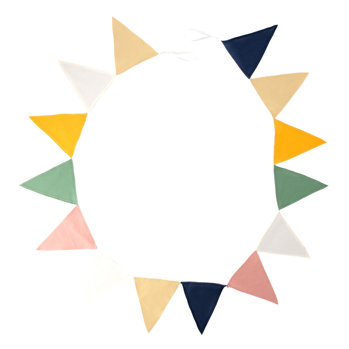 Bild 1 von Wimpelgirlande mit 14 Wimpeln BEIGE / WEISS / ROSA